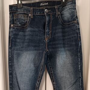 True Luck Blue Relaxed Jeans with Natural Fading
